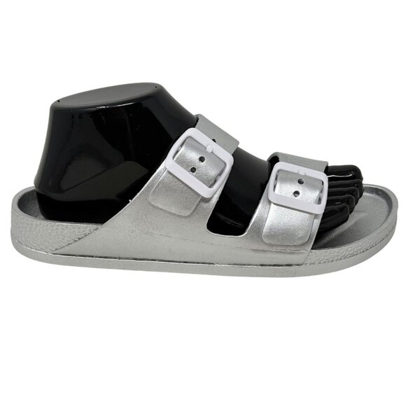 Mia Womens Jasmin Silver EVA Slip-On Sandals With Double Adjustable Straps Sz 8 - Picture 4 of 11